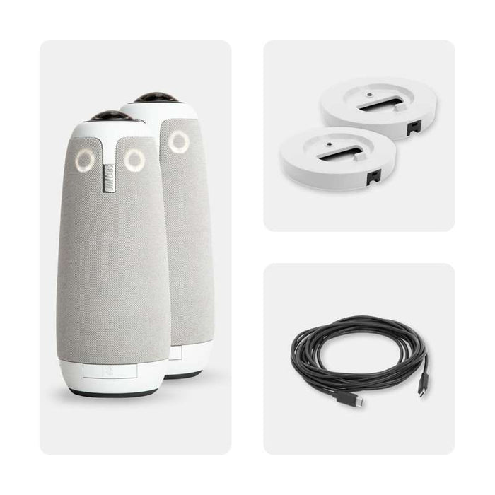 Owl Labs Dual Meeting Owl 3 Video Conferencing Bundle with Stands and USB‑C Cable
