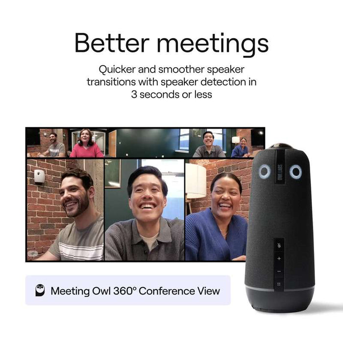 Owl Labs Meeting Owl 4+ 4K 360-Degree Smart Video Conference Camera, TAA Compliant