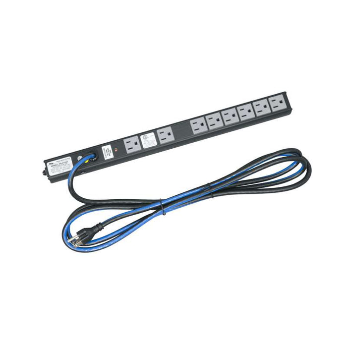 Middle Atlantic Slim Power Strip, 8 Outlet, 15A - 10ft Cord