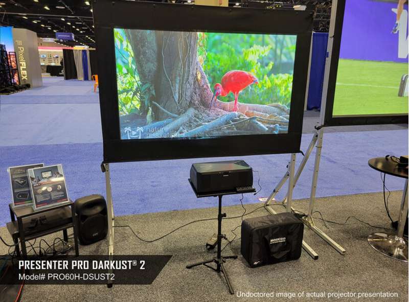 Elite Presenter Pro DarkUST 2 Series, 60-inch Diag. 16:9 Portable Screen, DarkUST 2 Material