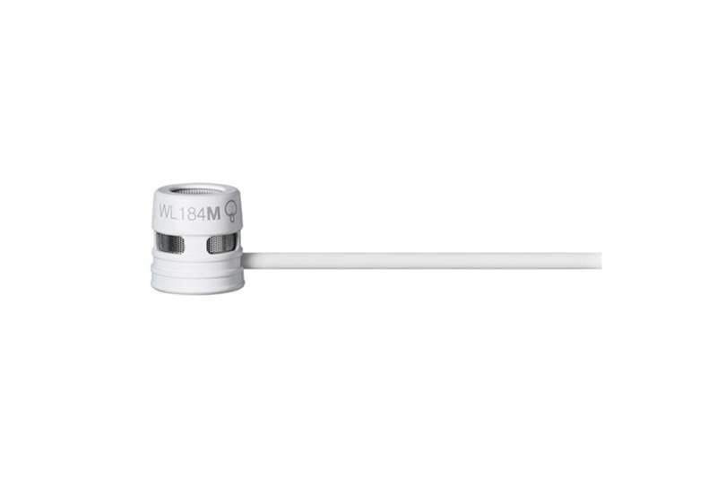 Shure WL184M Low-profile Supercardioid Lavalier Microphone, White