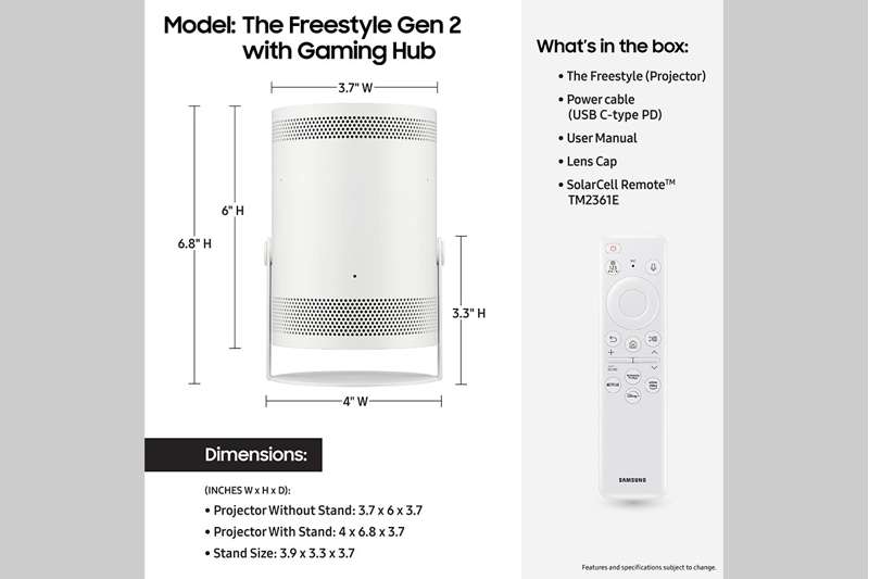 Samsung Freestyle 2nd Gen. Full HD Portable Projector
