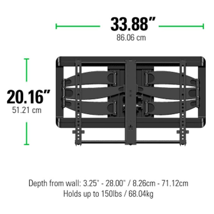 Sanus Full-Motion+ Mount For 46" - 90" flat-panel TVs up 150 lbs.