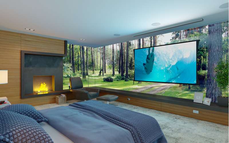 Screen Innovations Zero-G Motorized External Mount Screen, 65'' x 116'' with Pure White Material