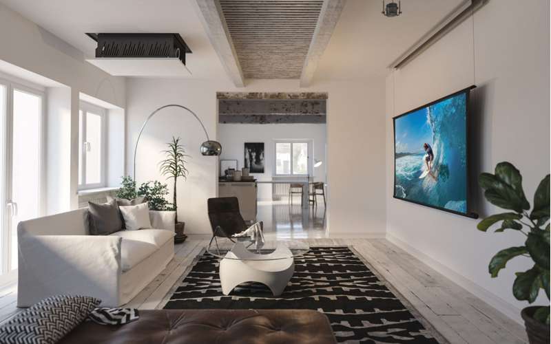 Screen Innovations Zero-G Motorized External Mount Screen, 65'' x 116'' with Pure White Material
