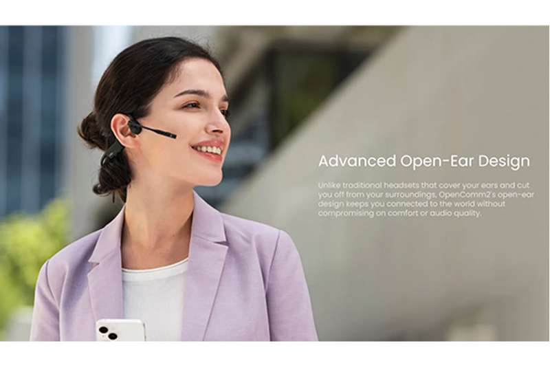 Shokz OpenComm2 UC Bone Conduction Stereo Bluetooth Headset
