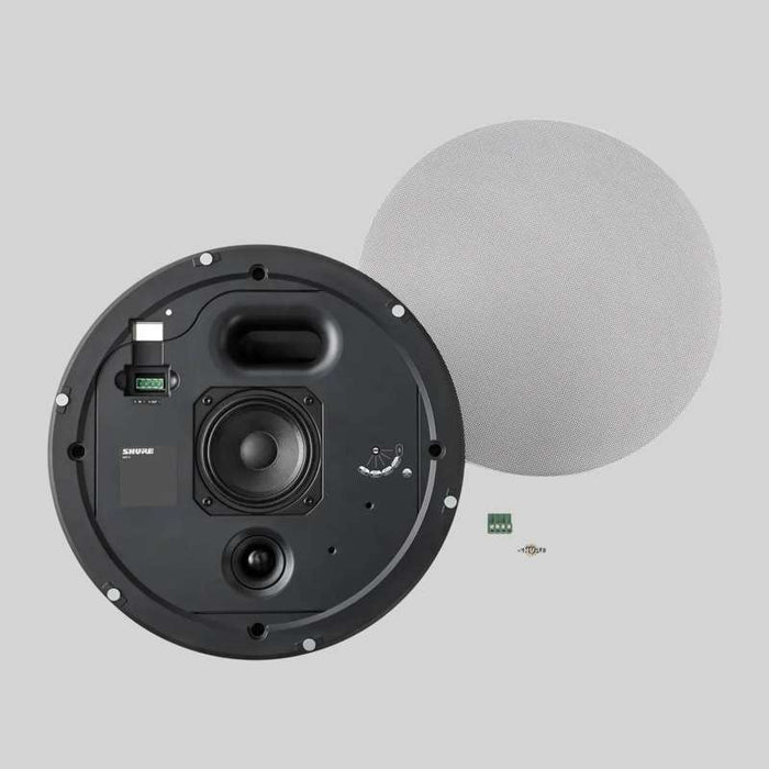 Shure MXP-5 Ceiling Mount Passive Loudspeaker and New Construction Bracket - White
