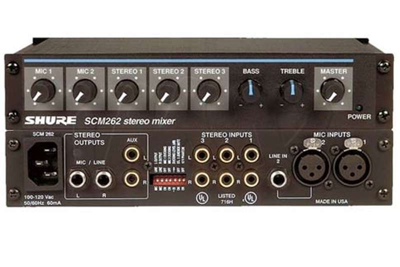 Find the Shure SCM262 Stereo Microphone Mixer for sale at Shop AVI-SPL ...