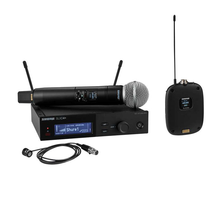 Shure SLXD124+/85M Digital Wireless Combo System with SM58 Handheld and WL185m Lavalier Microphones  G57 Band
