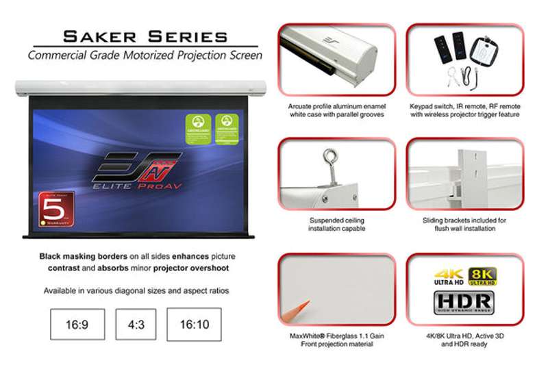 Elite Saker Series 180 Inch Diagonal Electric Screen