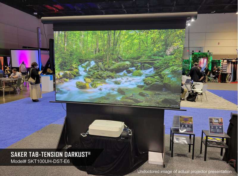 Elite Saker Tab-Tension DarkUST Series, 100-inch Diag. 16:9 Electric Screen, DarkUST Material