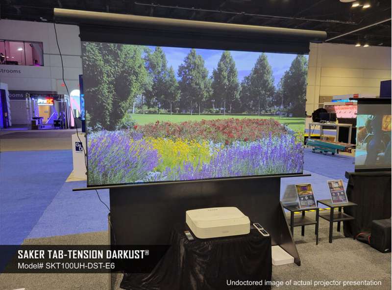 Elite Saker Tab-Tension DarkUST Series, 120-inch Diag. 16:9 Electric Screen, DarkUST Material