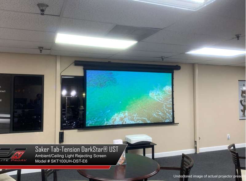 Elite Saker Tab-Tension DarkUST Series, 120-inch Diag. 16:9 Electric Screen, DarkUST Material
