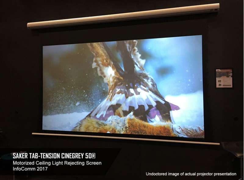 Elite Saker Tab-Tension CineGrey 5D Series, 135-inch Diag. 16:9 Electric Screen, CineGrey 5D Material