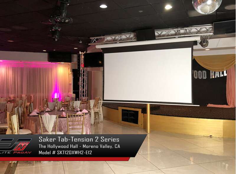 Elite Saker Tab-Tension 2 Series, 165-inch Diag. 16:9 Electric Screen, CineWhite Material