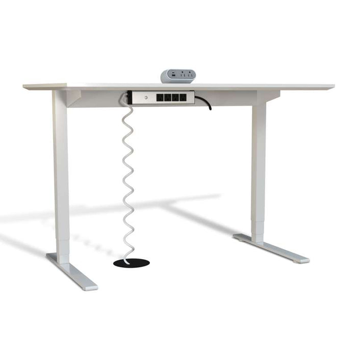 Wiremold Sit Stand Desk Power Module with Dual Outlets and USB Ports, White