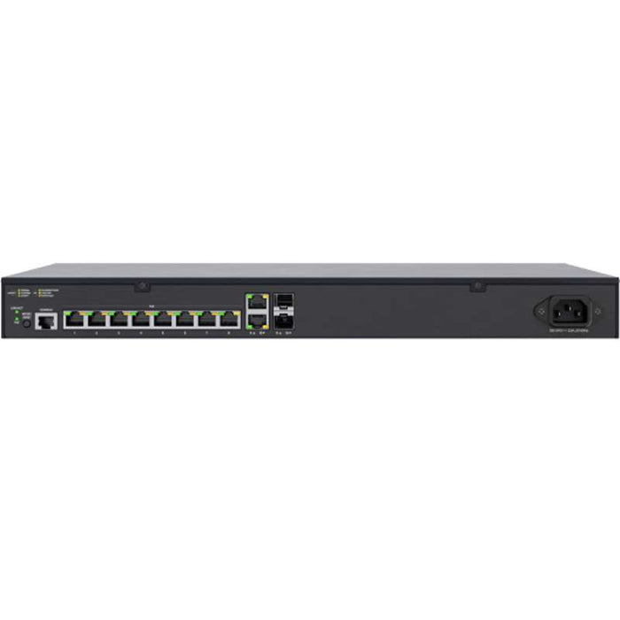 Luxul 8 PoE+ | 2 RJ45 | 2 SFP Rear-Facing Ports - 1Gb L2/L3 Managed Switch, EU Power Cord