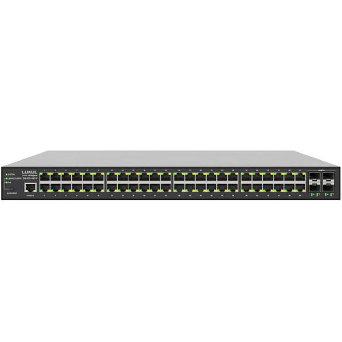 Luxul 48-Port PoE+ Front-Facing 1Gb L2/L3 Rackmount Switch