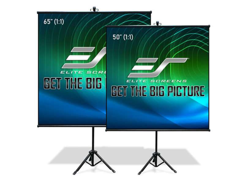 Elite Tripod Lite Wall Series, 65-inch Diag., 1:1 Tripod Screen, MaxWhite Material