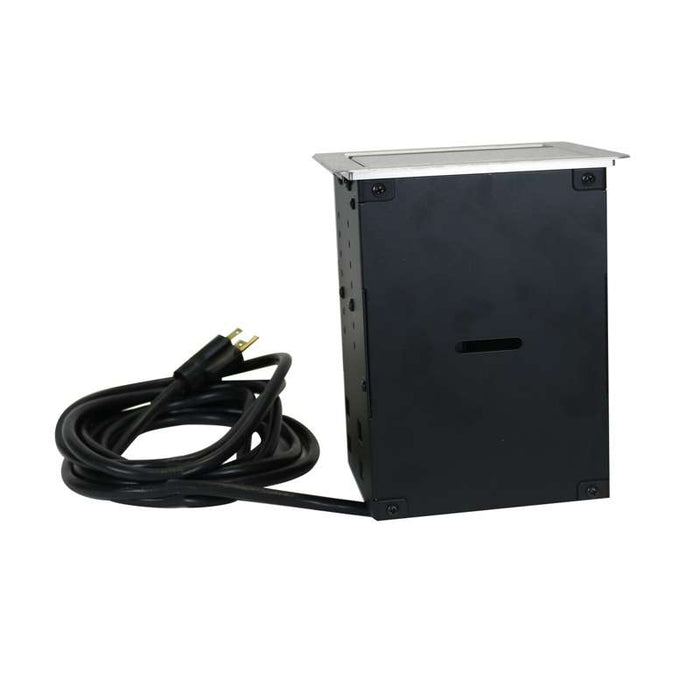 Wiremold InteGreat A/V TABLE BOX WITH USB, CORD ENDED, ALUMINUM