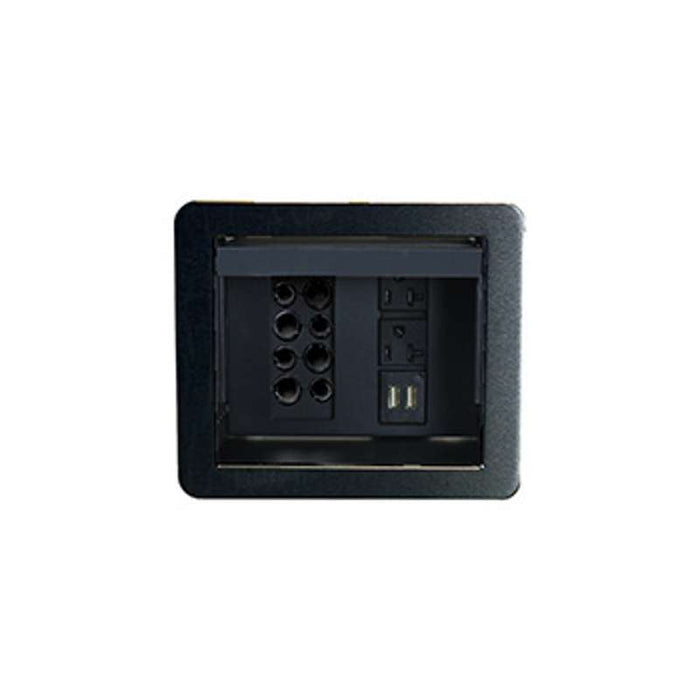 Wiremold InteGreat A/V TABLE BOX WITH USB, FIELD WIRED, BLACK