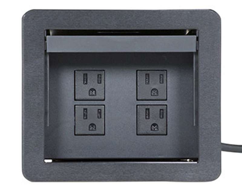 Wiremold InteGreat All Power Table Box, Cord Ended, Black