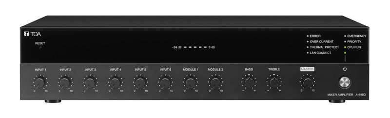 TOA Electronics A‑824D Digital Mixer Amplifier – 240W, 8‑Input, Dual‑Zone Output