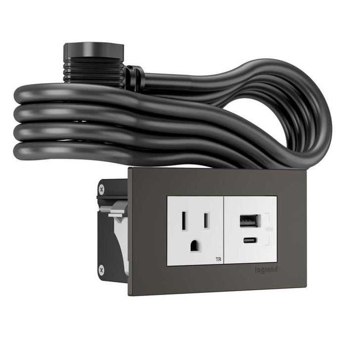 Wiremold 2-Cube Trimplate fordash Furniture Power Center, Bronze