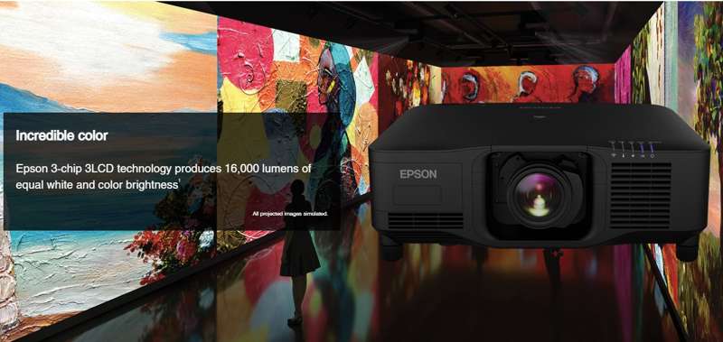 Epson EB-PQ2216B  4K 3LCD Laser Black Projector  - Lens Not Included