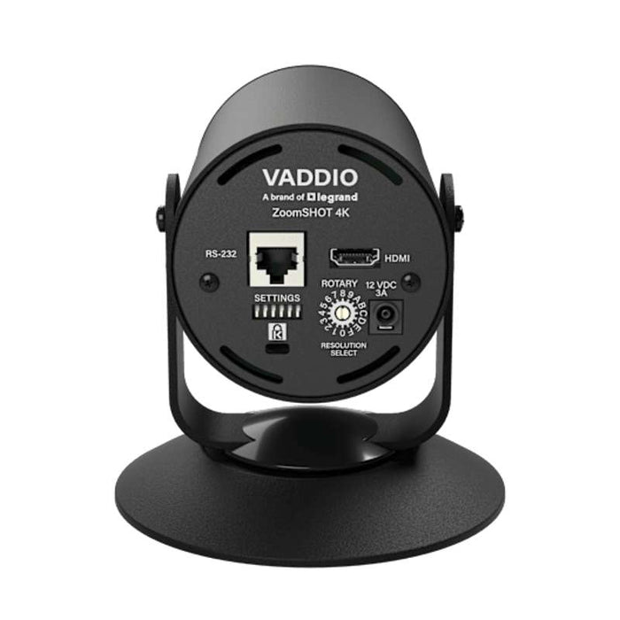 Vaddio ZoomSHOT 4K Fixed Camera with 30x Optical Zoom and HDMI Out, Black