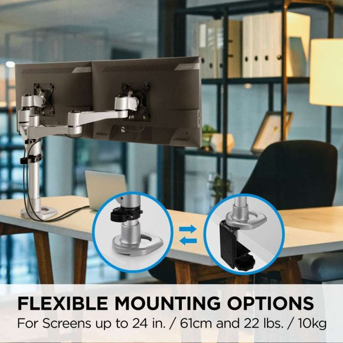 Viewsonic Dual Monitor Desk Mount Arm for Displays up to 24"
