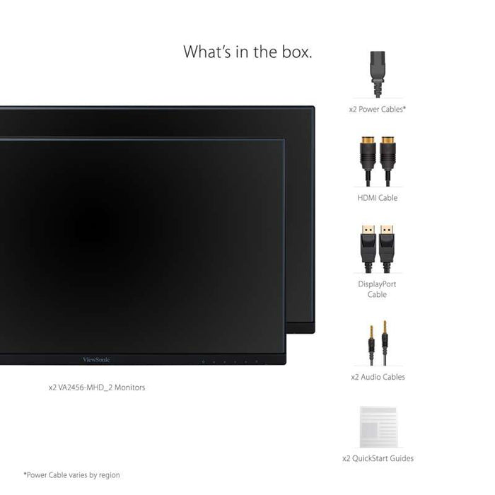 Viewsonic 24" Full HD Frameless IPS Dual-Monitor Pack (Head-Only)