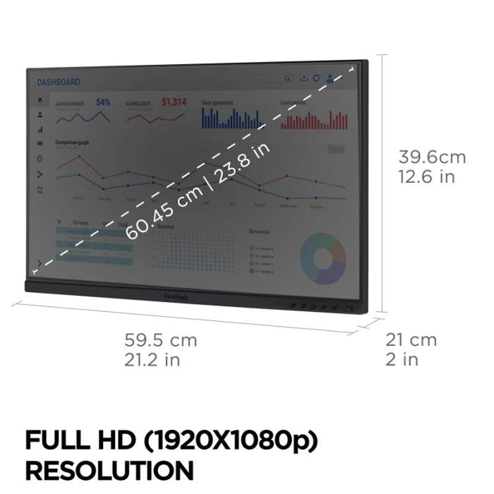 Viewsonic 24" Full HD IPS Dual-Monitor Pack (Head-Only) with USB Hub