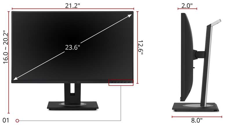 Viewsonic 24" Full HD Ergonomic IPS Business Monitor with USB Hub