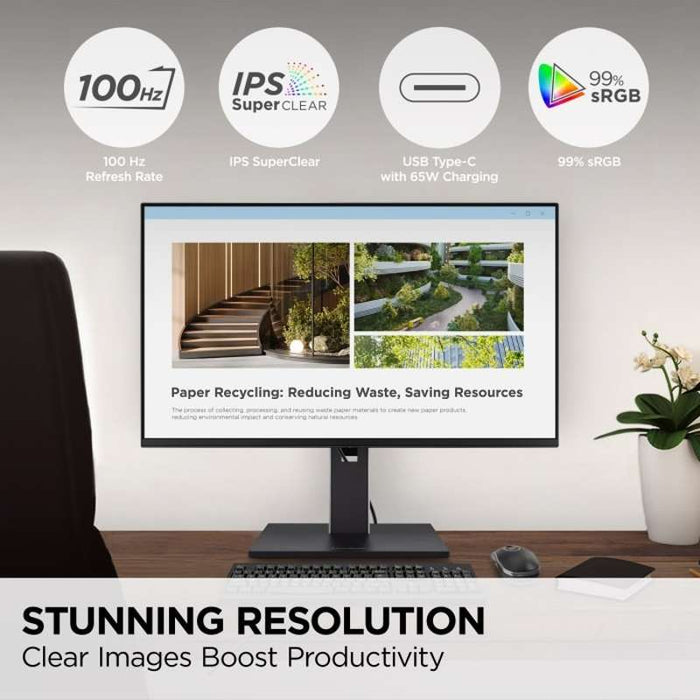 Viewsonic 24" Full HD Ergonomic IPS Monitor with 100Hz Refresh Rate
