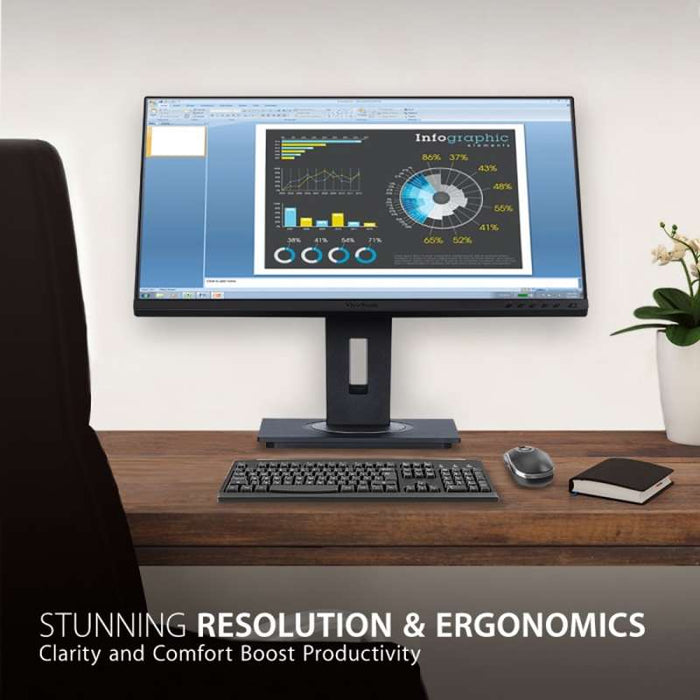 Viewsonic 24" QHD Ergonomic USB-C Docking Monitor
