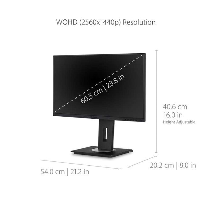 Viewsonic 24" QHD Ergonomic USB-C Docking Monitor