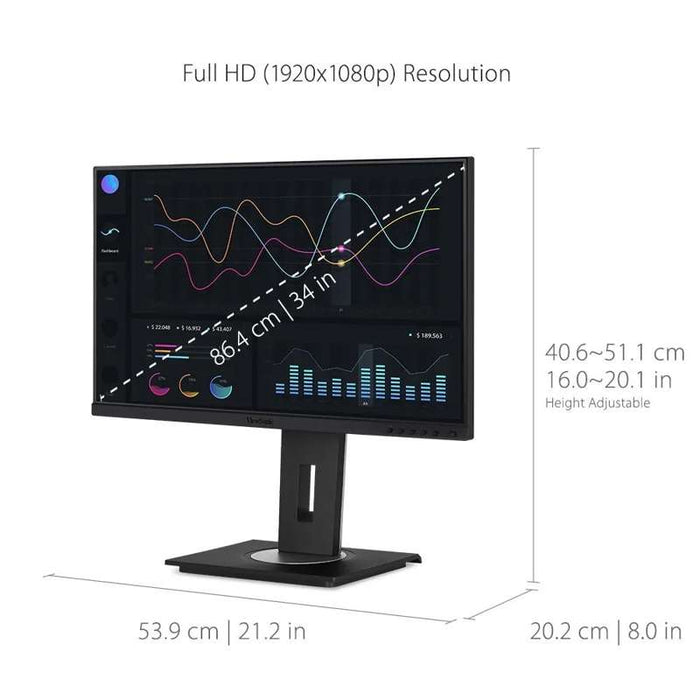 Viewsonic 24" 1080p Ergonomic IPS Docking Monitor with 90W USB-C, RJ45 and Daisy Chain (VG2456a)