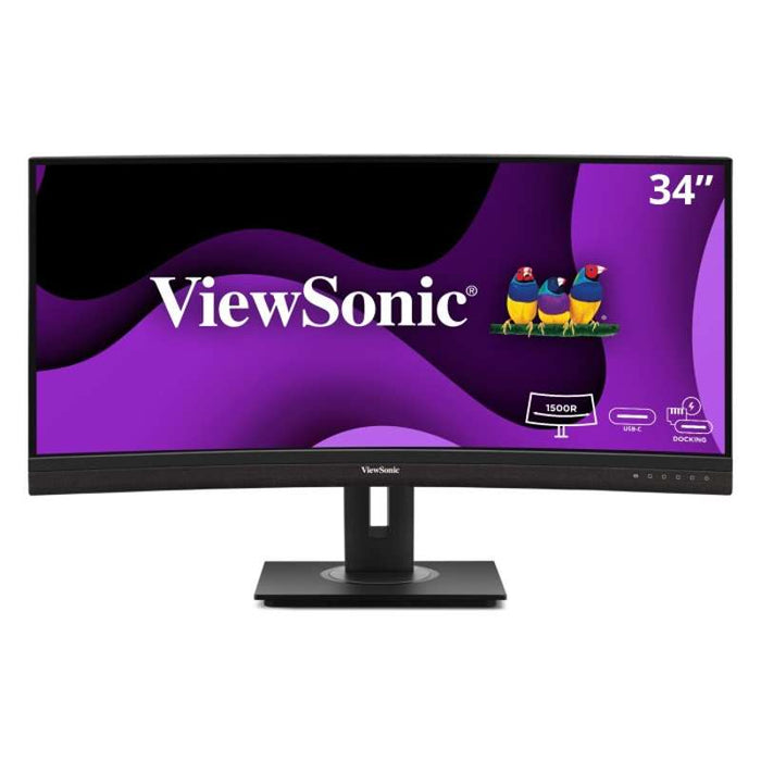 Viewsonic 34" UWQHD Curved USB-C Docking Monitor with 100W Power Delivery & RJ45 Ethernet