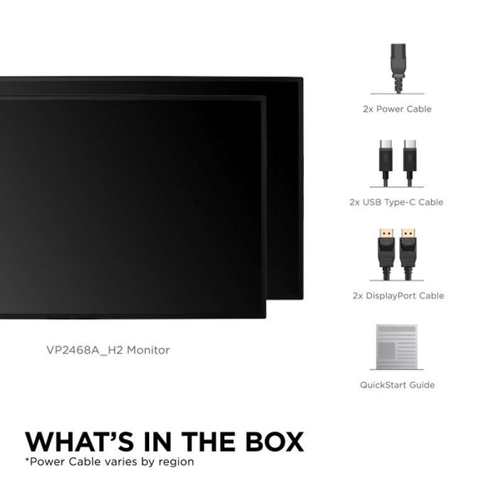 Viewsonic 24" ColorPro Full HD USB-C Docking Monitor Dual Pack (Head-Only)