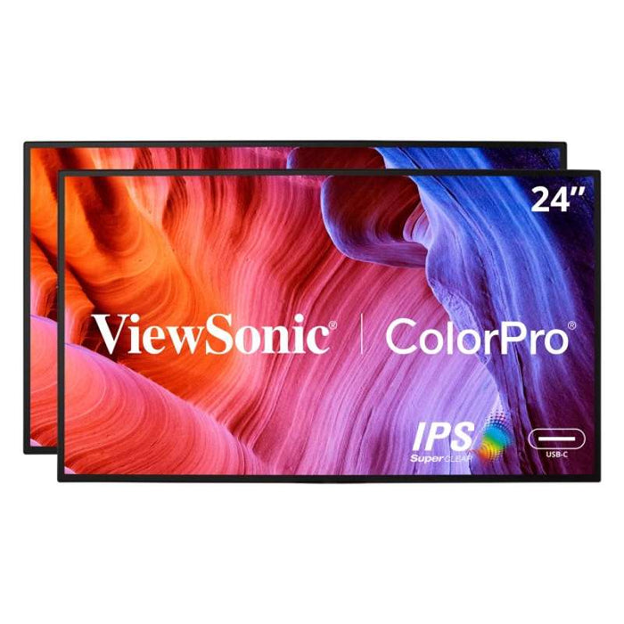 Viewsonic 24" ColorPro Full HD USB-C Docking Monitor Dual Pack (Head-Only)