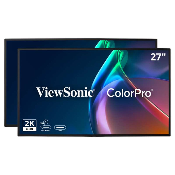 Viewsonic 27" ColorPro QHD USB-C Docking Monitor Dual Pack (Head-Only)