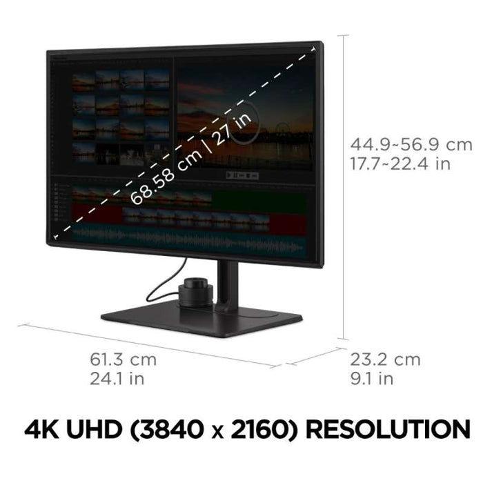 Viewsonic 27" ColorPro 4K UHD Professional Monitor with USB-C & ColorPro Wheel