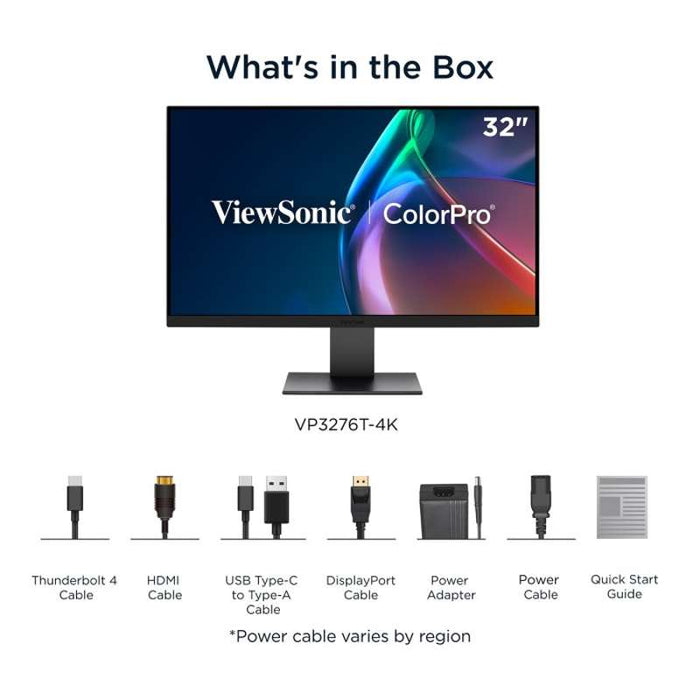 Viewsonic 32" ColorPro 4K UHD Thunderbolt 4 Professional Monitor with HDR400 & RJ45