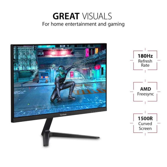 Viewsonic 24" Curved Full HD Gaming Monitor with 165Hz Refresh Rate & FreeSync