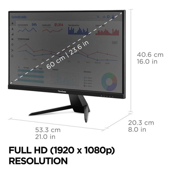 Viewsonic 24" Full HD IPS Monitor with 65W USB-C Connectivity