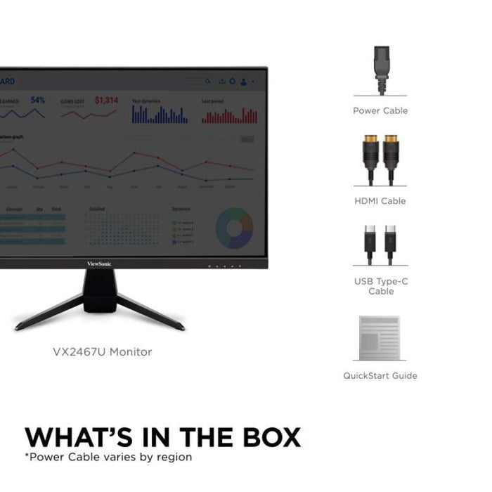 Viewsonic 24" Full HD IPS Monitor with 65W USB-C Connectivity