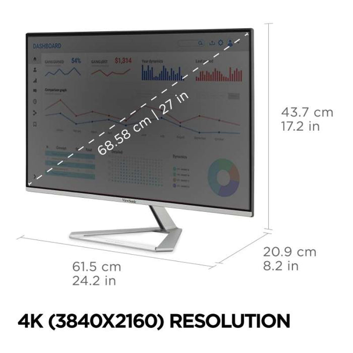 Viewsonic 27" 4K UHD Thin-Bezel IPS Monitor with USB-C