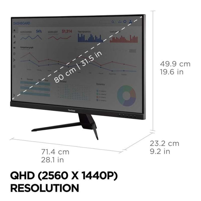 Viewsonic 32" QHD IPS Monitor with 65W USB-C HDR10 & HDMI/DisplayPort