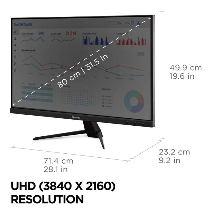 Viewsonic 32" 4K UHD IPS Monitor with 65W USB-C HDR10 & HDMI/DisplayPort
